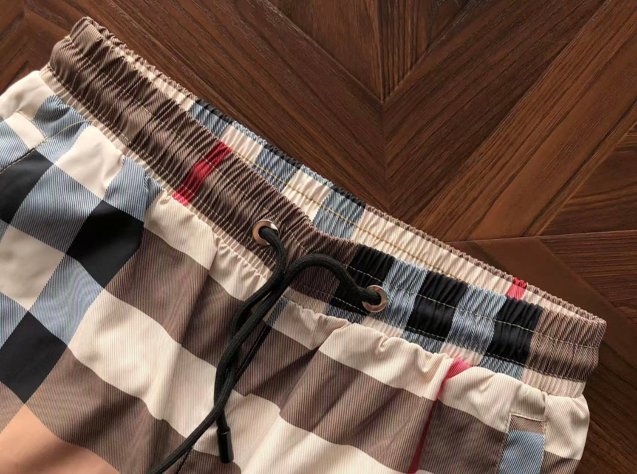 Burberry Check Swim Shorts Beige Nova Check Men’s Designer Luxury Beach Shorts
