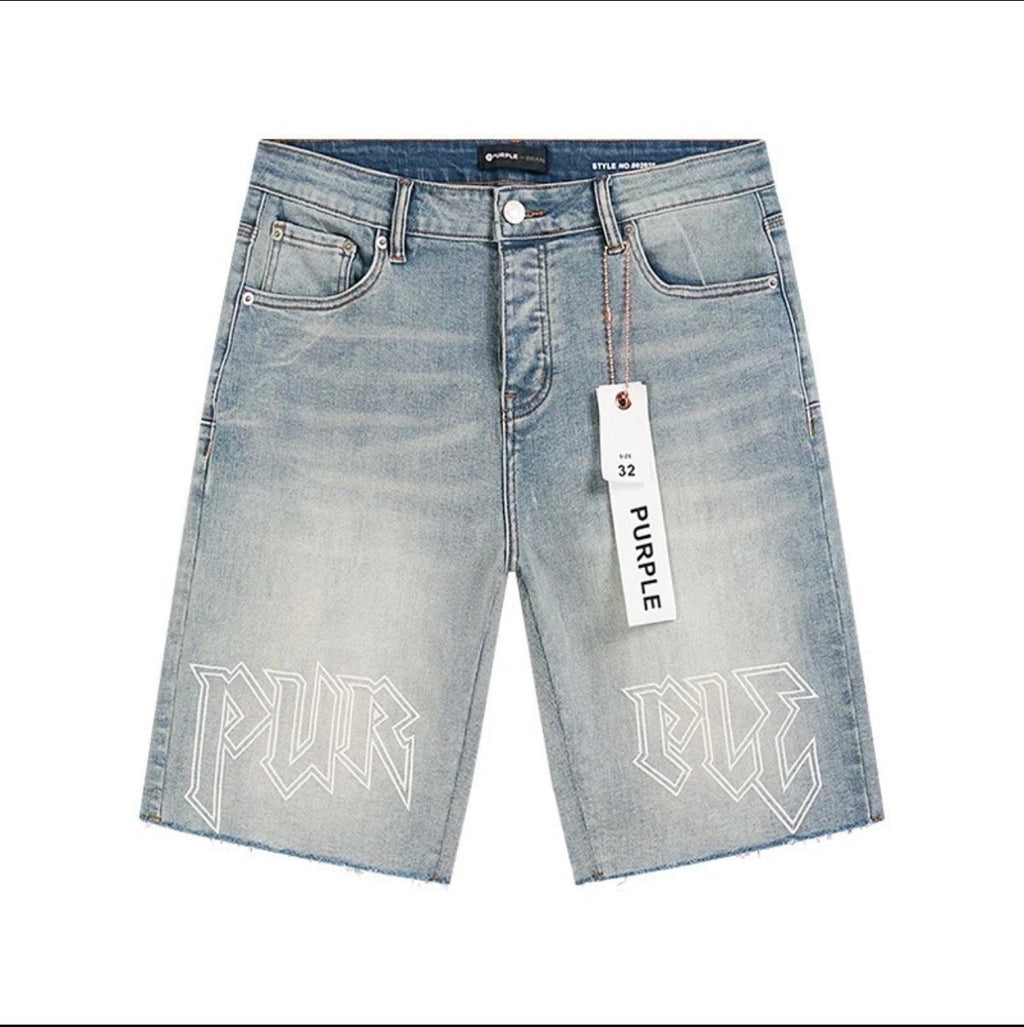 Purple Brand Denim Shorts Light Wash Men’s Designer Jean Shorts