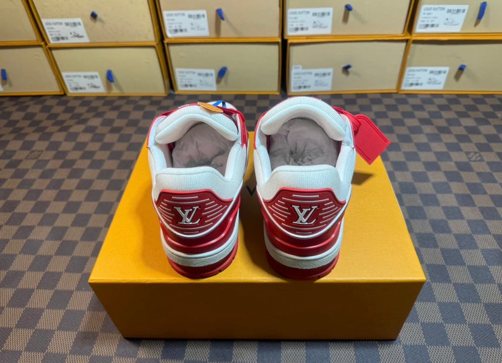 Louis Vuitton LV Trainer Red White Men’s Luxury Sneakers Designer Shoes