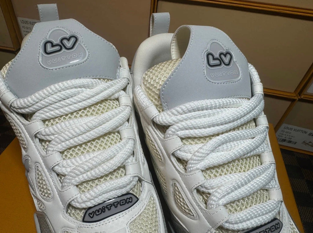 Louis Vuitton LV Trainer White Silver Sneakers Men’s Luxury Designer Shoes New