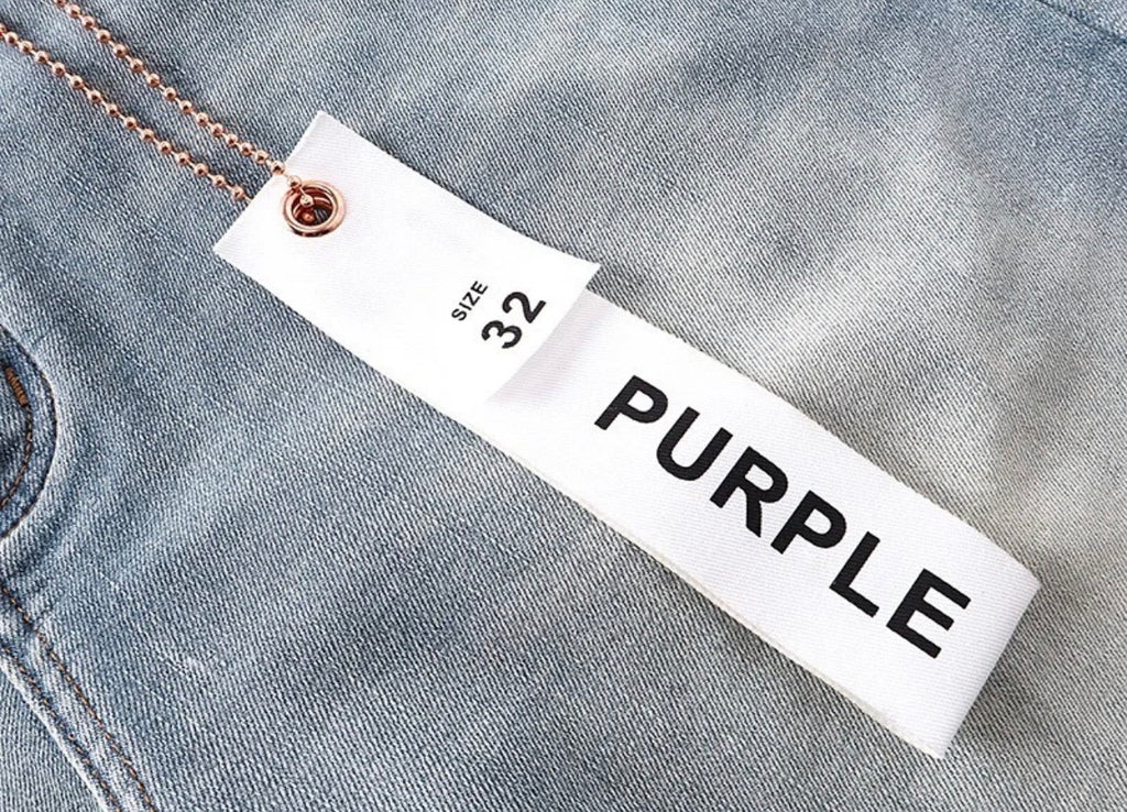 Purple Denim Shorts – Light Wash