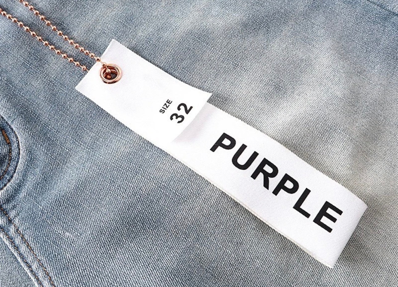 Purple Denim Shorts – Light Wash