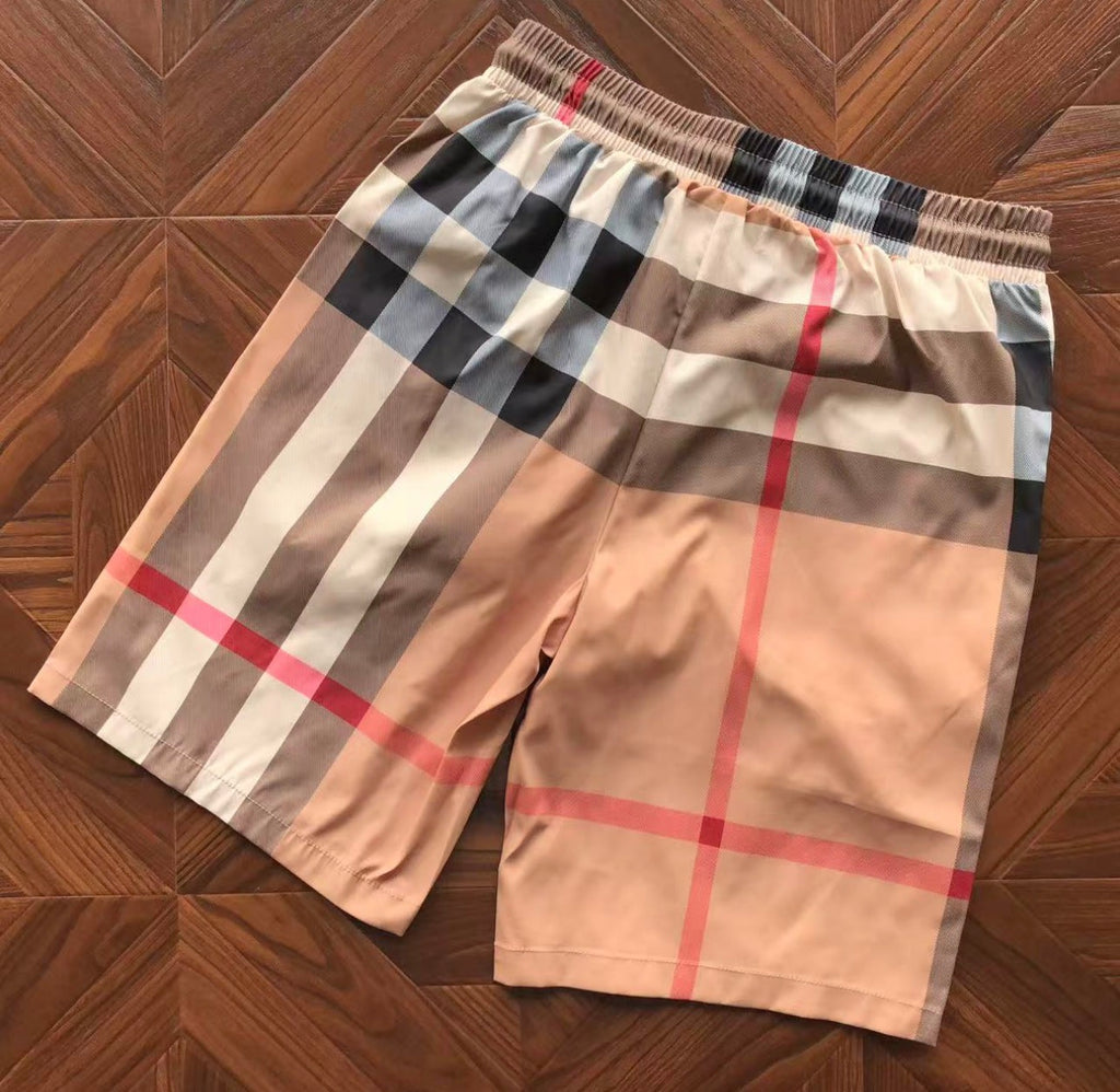Burberry Check Swim Shorts Beige Nova Check Men’s Designer Luxury Beach Shorts