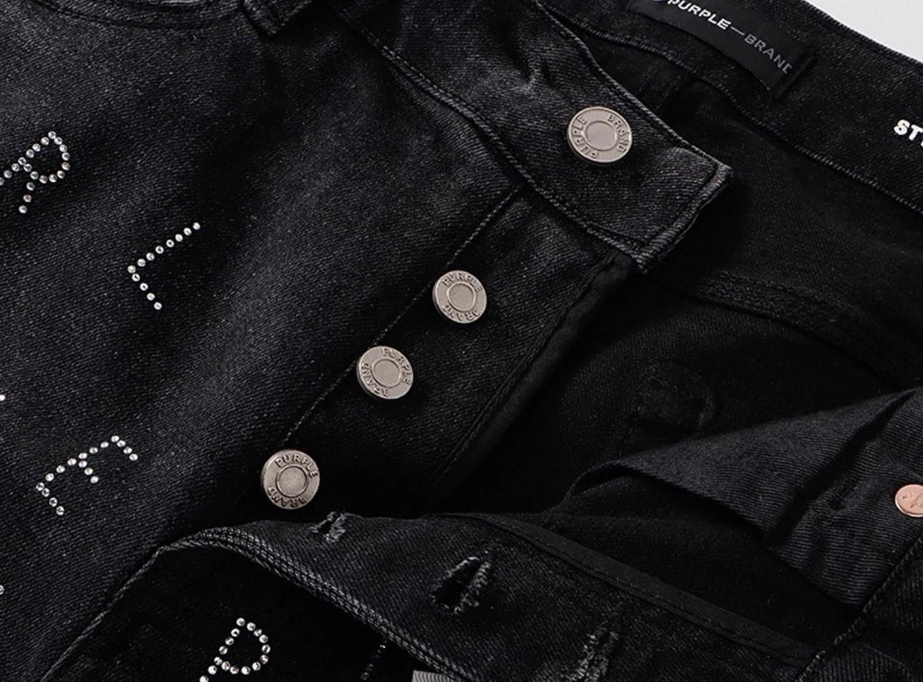 Purple Black Denim Shorts – Premium Streetwear