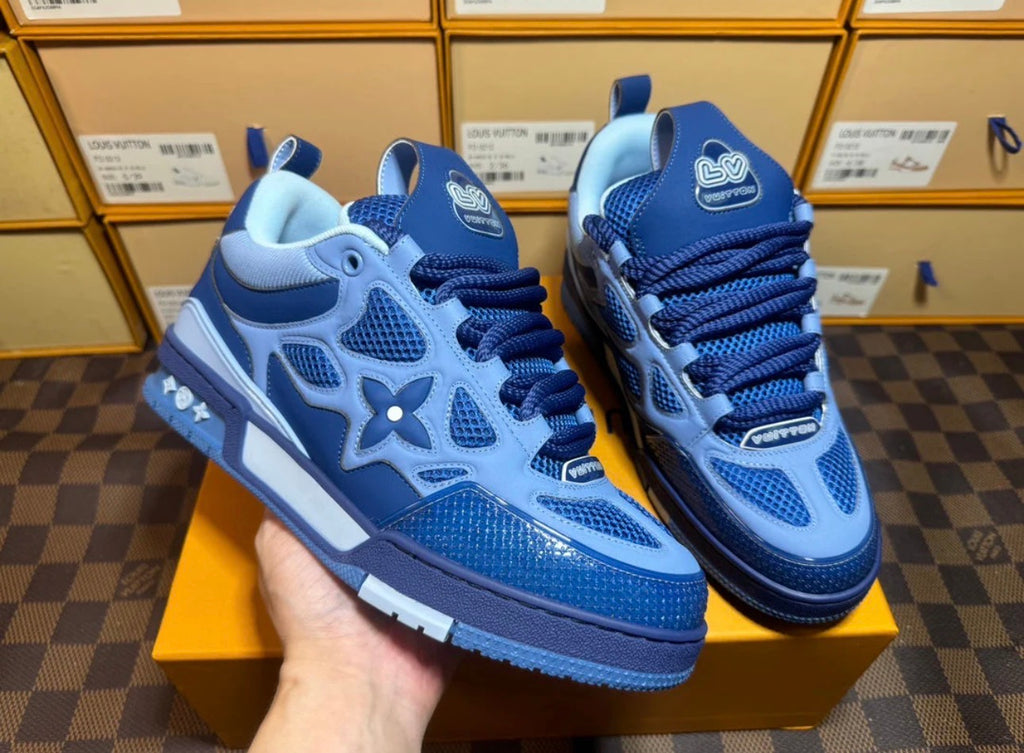 Louis Vuitton LV Trainer Blue Sneakers Men’s Luxury Designer Shoes