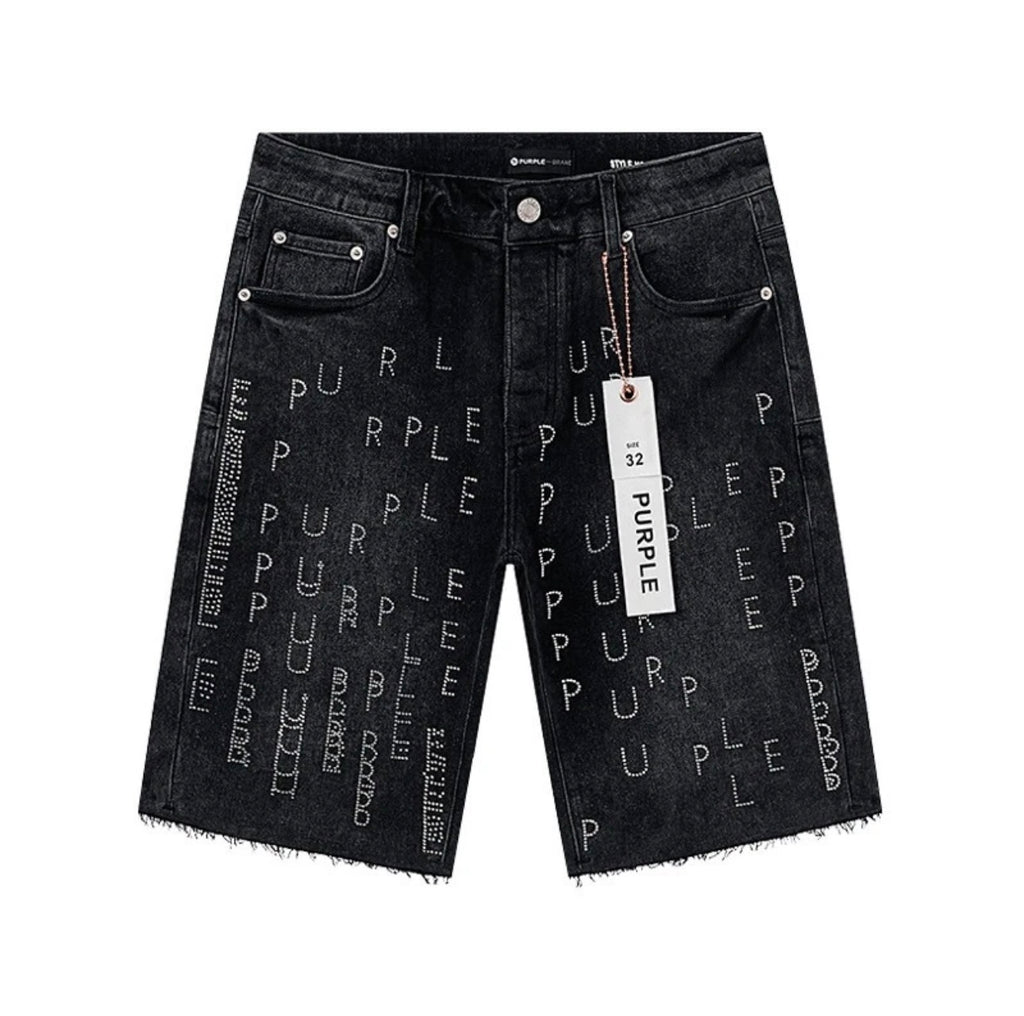 Purple Black Denim Shorts – Premium Streetwear