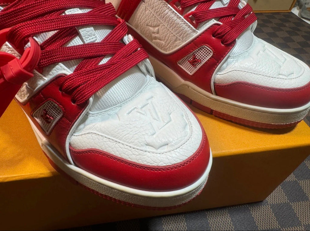 Louis Vuitton LV Trainer Red White Men’s Luxury Sneakers Designer Shoes