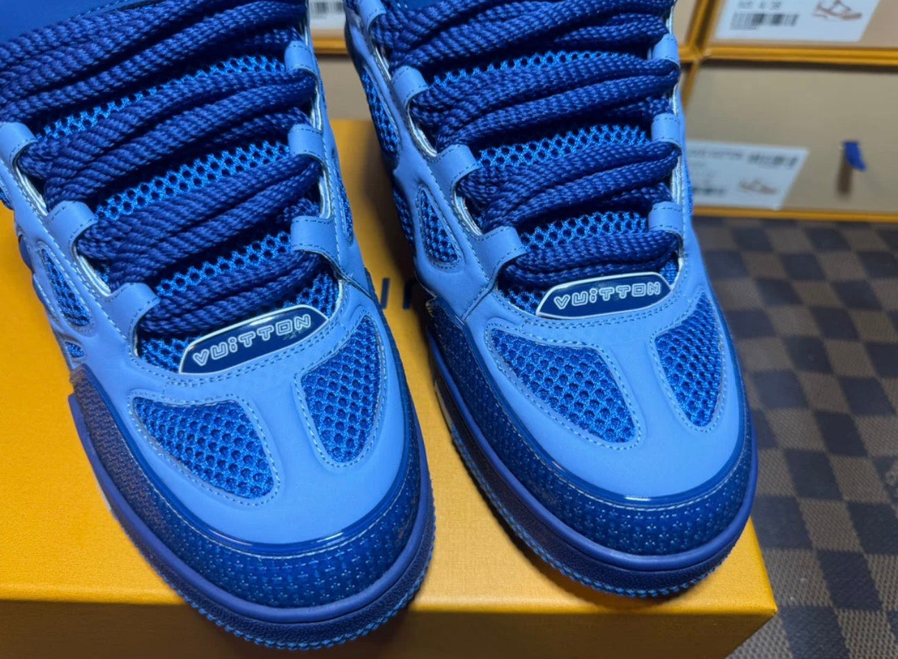 Louis Vuitton LV Trainer Blue Sneakers Men’s Luxury Designer Shoes